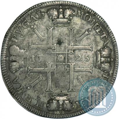 Фото 1 рубль 1725 года СПБ "Солнечный в латах"