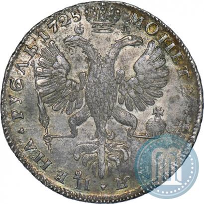 Фото 1 рубль 1725 года СПБ "Петербургский тип, портрет влево"