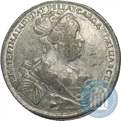 Picture 1 rouble 1727 year СПБ "Petersburg type, portrait turned to the right"