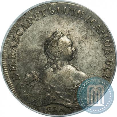 Фото 1 рубль 1754 года СПБ-ЯI "Портрет работы Бенджамина Скотта"