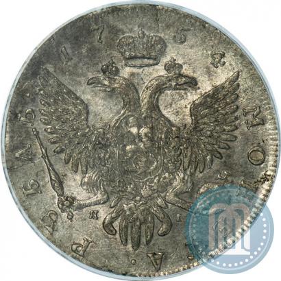 Фото 1 рубль 1754 года СПБ-ЯI "Портрет работы Бенджамина Скотта"