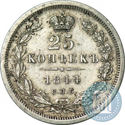 Фото 25 копеек 1844 года СПБ-КБ 