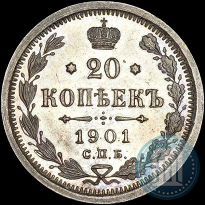 Picture 20 kopecks 1901 year СПБ-АР 