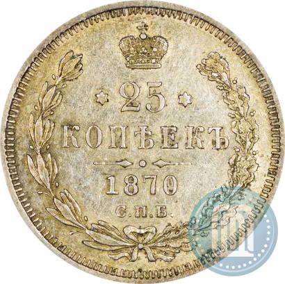 Фото 25 копеек 1870 года СПБ-НІ 