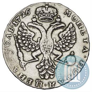 Picture 1 rouble 1726 year  "Moscow type, portrait turned to the left"