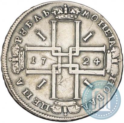 Фото 1 рубль 1724 года  "Портрет в античных доспехах"