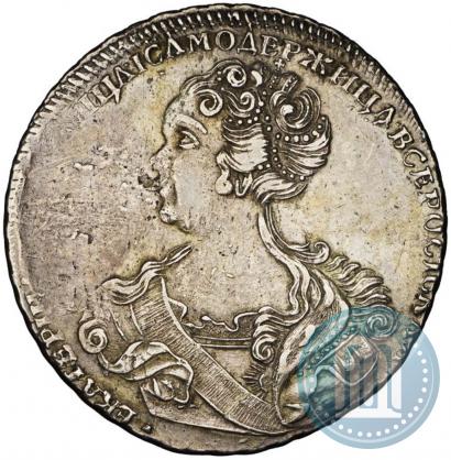 Picture 1 rouble 1725 year СПБ "Petersburg type, portrait turned to the left"