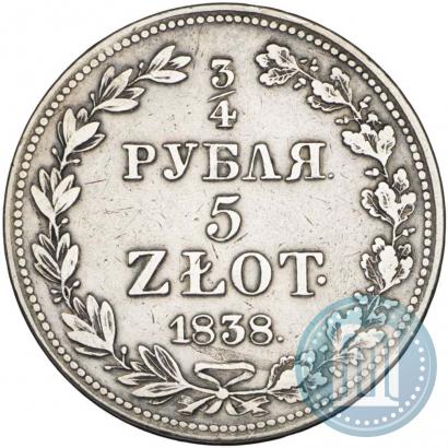 Picture 3/4 roubles - 5 złotych 1838 year MW 