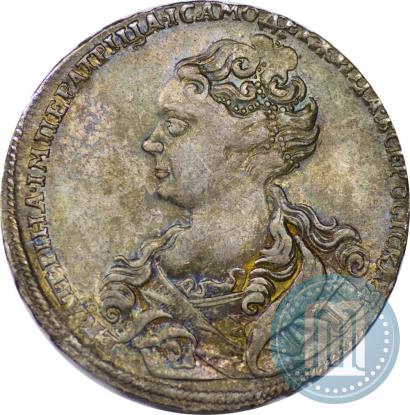 Фото 1 рубль 1726 года  "Московский тип, портрет влево"