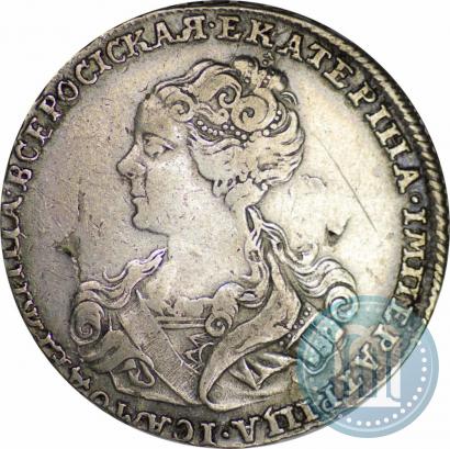 Фото Полтина 1726 года  "Московский тип, портрет влево"