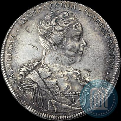 Фото 1 рубль 1726 года СПБ "Петербургский тип, портрет вправо"