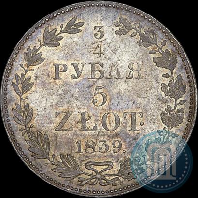 Picture 3/4 roubles - 5 złotych 1839 year MW 
