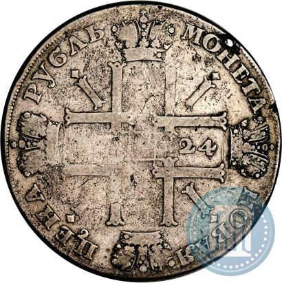 Фото 1 рубль 1724 года СПБ "Солнечный, в латах"