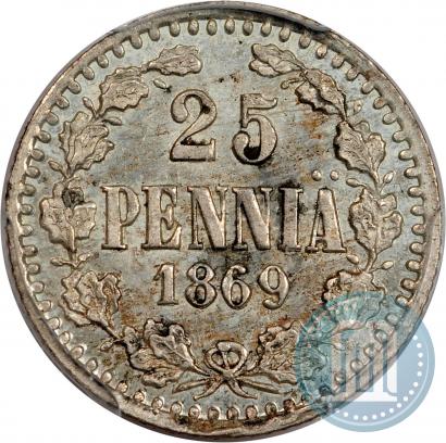 Picture 25 pennia 1869 year S 