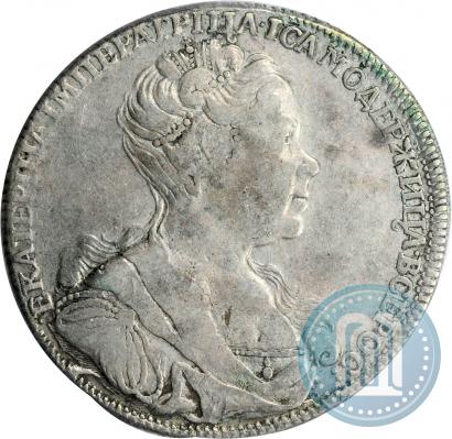 Фото 1 рубль 1726 года СПБ "Петербургский тип, портрет вправо"