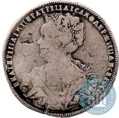 Фото 1 рубль 1725 года  "Петербургский тип, портрет влево"