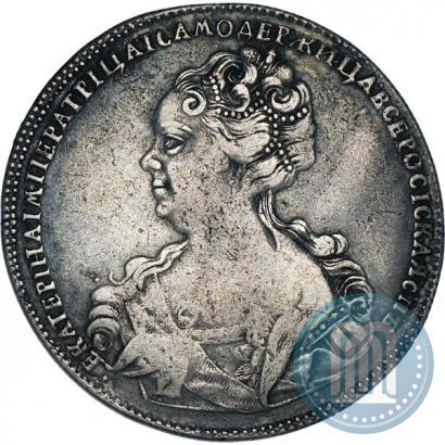 Фото 1 рубль 1725 года СПБ "Петербургский тип, портрет влево"