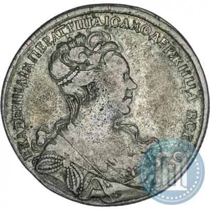 Фото 1 рубль 1727 года СПБ "Высокая прическа"