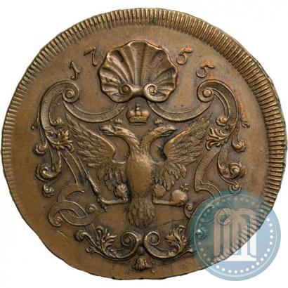 Picture 1 kopeck 1755 year СПБ "Elisabeth's portrait. Pattern"