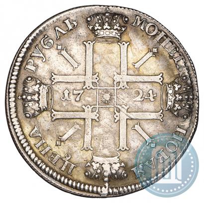 Фото 1 рубль 1724 года СПБ "Солнечный, в латах"