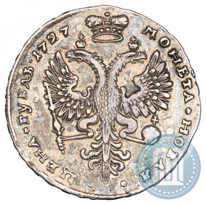 Picture 1 rouble 1727 year  "Moscow type, portrait turned to the right"