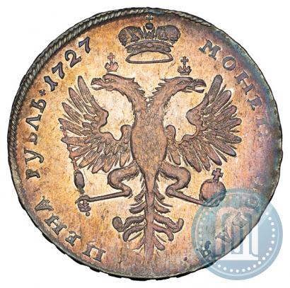 Фото 1 рубль 1727 года  "Московский тип, портрет вправо"