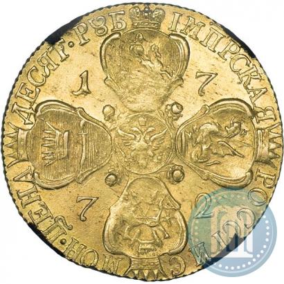 Фото 10 рублей 1772 года СПБ 