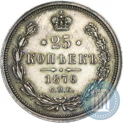 Фото 25 копеек 1876 года СПБ-НІ 