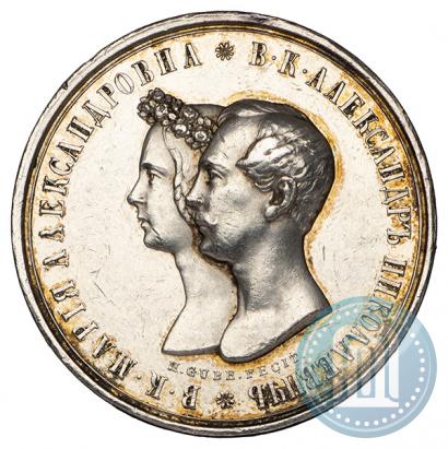 Фото Медаль 1841 года H. GUBE. FECIT "В память бракосочетания наследника престола"