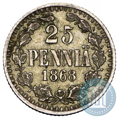 Picture 25 pennia 1868 year S 
