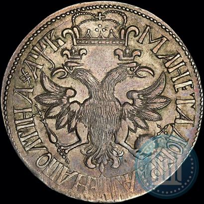 Picture Poltina 1702 year  "With a ribbon near the wreath"