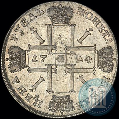Picture 1 rouble 1724 year СПБ "Sun rouble, portrait in armour"
