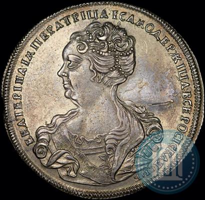 Фото 1 рубль 1725 года СПБ "Петербургский тип, портрет влево"