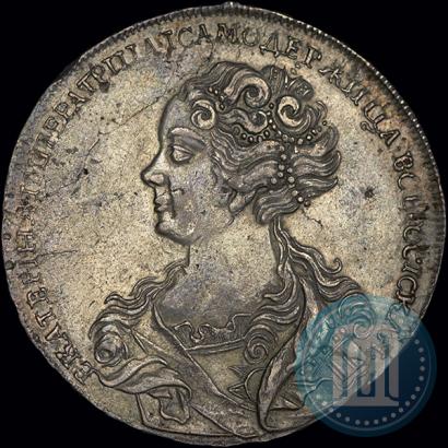 Фото 1 рубль 1725 года  "Московский тип, портрет влево"