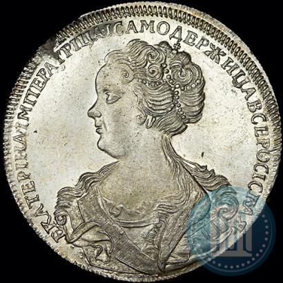 Фото 1 рубль 1726 года СПБ "Петербургский тип, портрет влево"