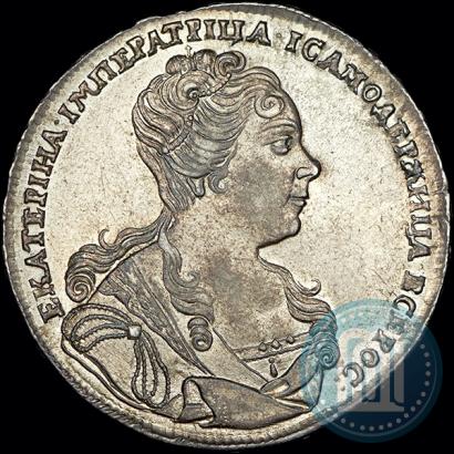 Picture 1 rouble 1727 year  "Moscow type, portrait turned to the right"
