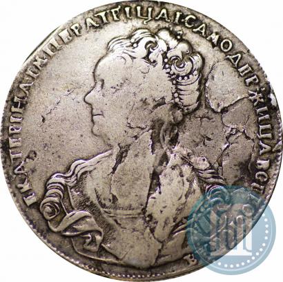 Фото 1 рубль 1726 года СПБ "Петербургский тип, портрет влево"