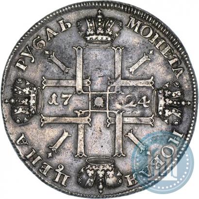 Фото 1 рубль 1724 года СПБ "Солнечный, в латах"