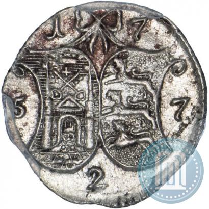 Picture 2 kopecks 1757 year  "For Livonia"