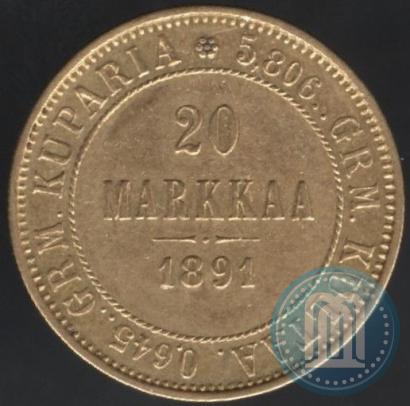 Picture 20 markkaa 1891 year L 