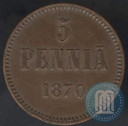 Фото 5 пенни 1870 года  