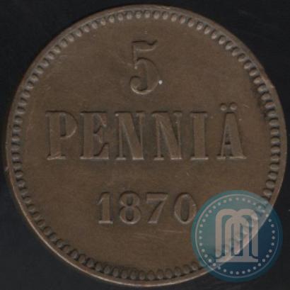 Фото 5 пенни 1870 года  