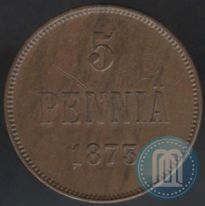 Фото 5 пенни 1873 года  