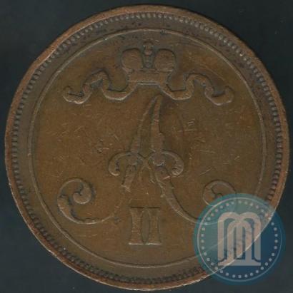 Фото 10 пенни 1875 года  
