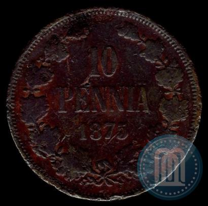 Фото 10 пенни 1875 года  