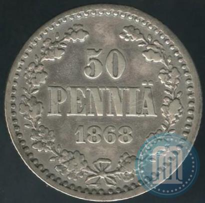 Фото 50 пенни 1868 года S 