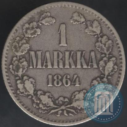 Picture 1 markka 1864 year S 