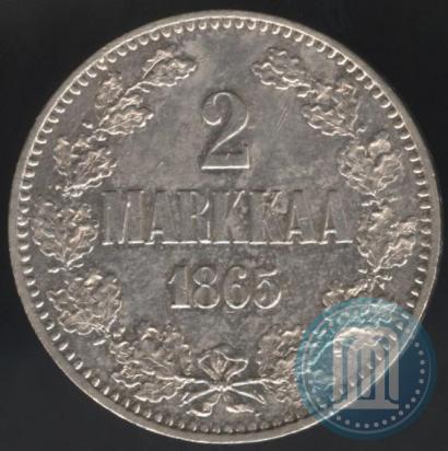 Picture 2 markkaa 1865 year S 