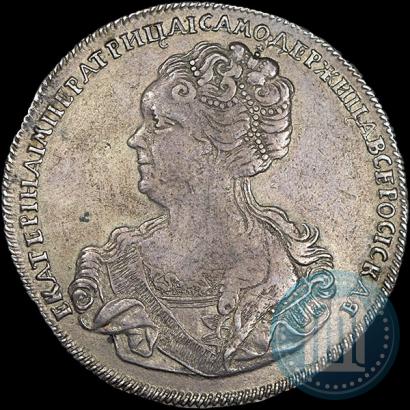 Фото 1 рубль 1725 года СПБ "Петербургский тип, портрет влево"