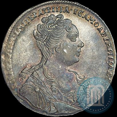 Фото 1 рубль 1727 года  "Московский тип, портрет вправо"
